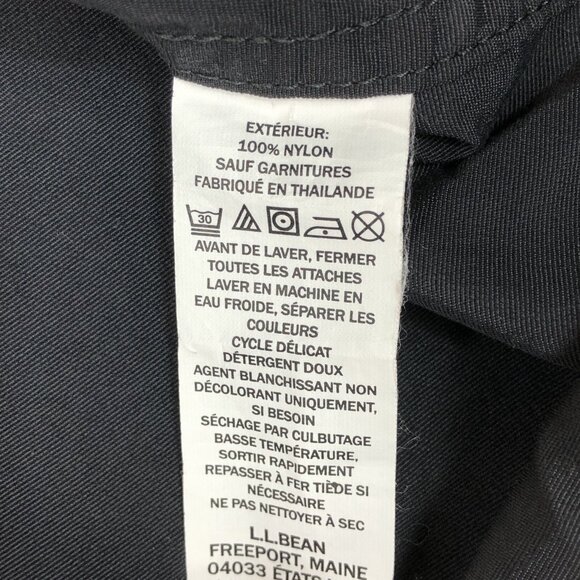 LL Bean Mens Mountain Classic Anorak 1/2 Zip Hooded Black Jacket Medium - Picture 6 of 8